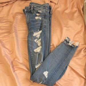 American Eagle Women's Distressed Next Level Stretch Skinny Jeans